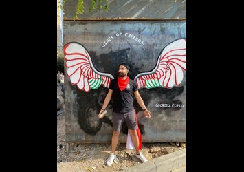 Georgio Copter spreads the Lebanese Wings of Freedom